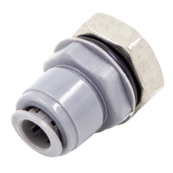 Duotight Food Grade Plastic (Push-In) Bulkhead - 1/2" NPT X 3/8" (9.5mm)