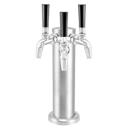 Brushed All Stainless Steel Triple Tap Beer Tower