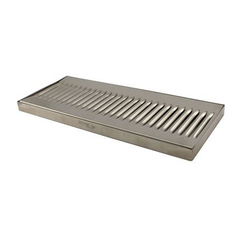 14" x 6" x 3/4" Stainless Steel Surface Mounted Drip Tray