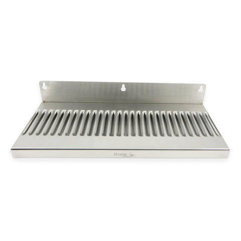 Premium Stainless Steel Wall Mount Drip Tray - 14"x 6"x 3/4" - Canadian Homebrewing Supplier - Free Shipping - Canuck Homebrew Supply