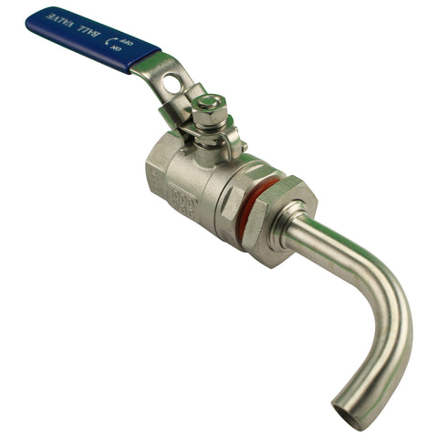 Stainless Steel Two Piece Ball Valve with Racking Arm - 1/2" Female NPT