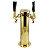 Polished Brass Double Faucet Beer Tower - Canadian Homebrewing Supplier - Free Shipping - Canuck Homebrew Supply