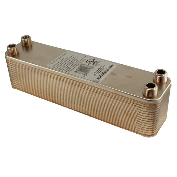 30 Plate Wort Chiller - 1/2" Male NPT - 12" - Canadian Homebrewing Supplier - Free Shipping - Canuck Homebrew Supply