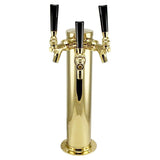 Polished Brass Triple Faucet Beer Tower - Canadian Homebrewing Supplier - Free Shipping - Canuck Homebrew Supply