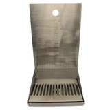 Stainless Steel Wall Mounting Drip Tray with Backsplash & Drain - 8" x 6" x 3/4"