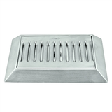 Stainless Steel Bevel Edge Drip Tray with Drain - 9" x 6.5"