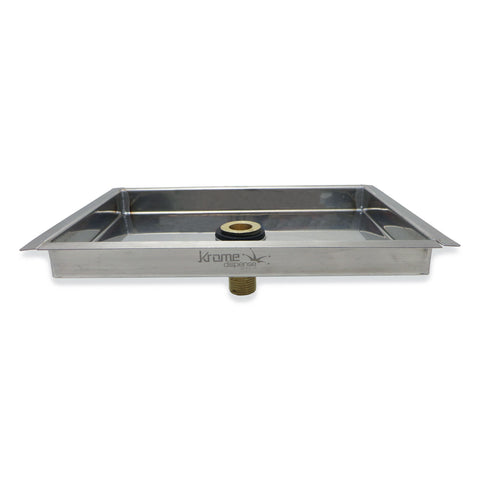 Stainless Steel Flanged Drip Tray With Drain - 9"x 6"x 3/4" - Canadian Homebrewing Supplier - Free Shipping - Canuck Homebrew Supply