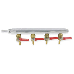 Commercial Grade 4 Way Gas Manifold - 1/4" Barbs - Canadian Homebrewing Supplier - Free Shipping - Canuck Homebrew Supply