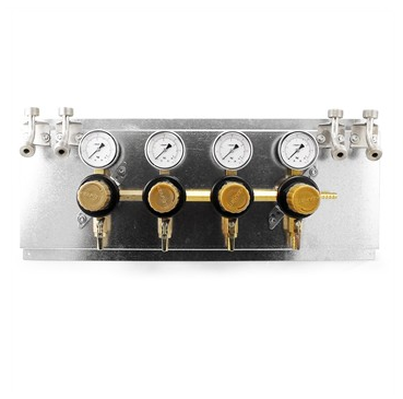 Taprite Secondary Wall Mounting Quad Product Regulator w/ Beer Line Connectors