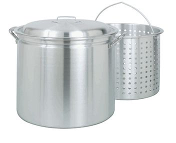 60 Quart Aluminum Stockpot with Basket