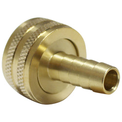 Brass Garden Hose Fitting - 3/4" Female GH to 3/8" Barb