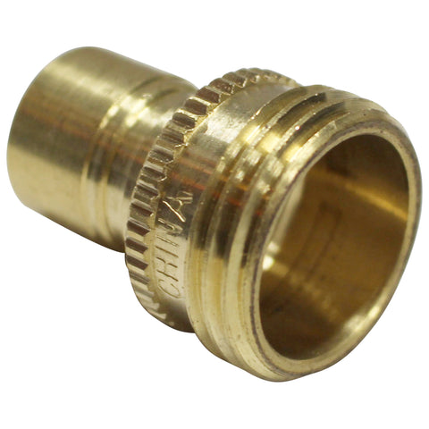 Brass Garden Hose Fitting - 3/4" Male GH to Male Quick Disconnect