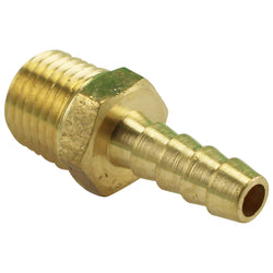 1/4" Brass Barb - 1/4" Male NPT