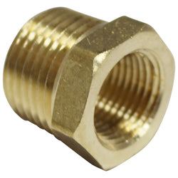 Brass Reducer Bushing - 1/2" Male NPT to 3/8" Female NPT