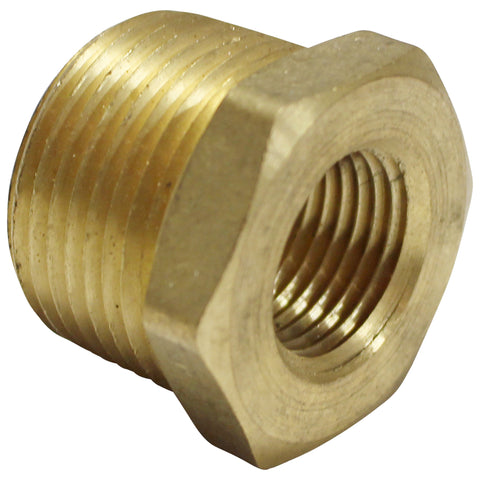 Brass Reducer Bushing - 1" Male NPT to 1/2" Female NPT