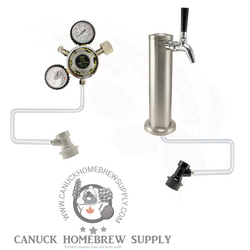 Brushed Stainless Steel Single Tap Tower Ball Lock Kegerator Setup - Canadian Homebrewing Supplier - Free Shipping - Canuck Homebrew Supply