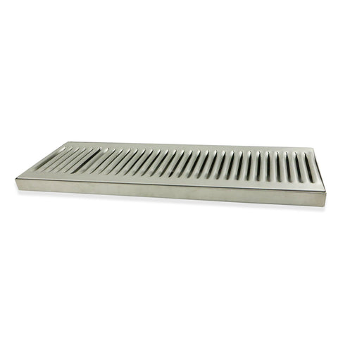 Stainless Steel Surface Mounted Drip Tray with Drain - 16" x 5" x 3/4"