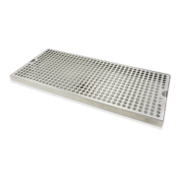 Stainless Steel Surface Mounted Drip Tray with Drain - 18" x 8" x 3/4"