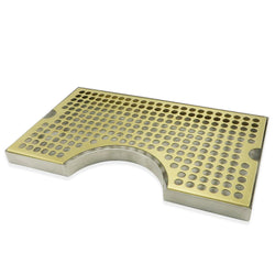 Gold Plated Stainless Steel Surface Mounted Cut-Out Drip Tray - 12" x 7" x 3/4"
