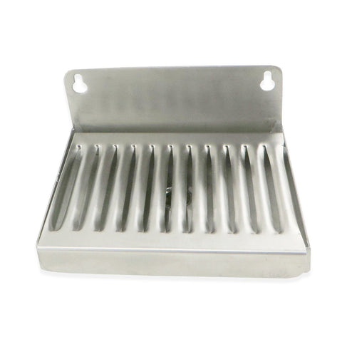 Stainless Steel Wall Mounted Drip Tray with Drain - 6" x 4.5" x 3/4"
