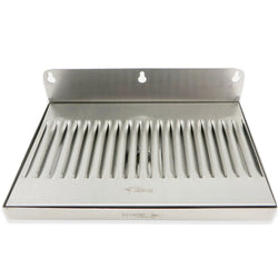 Stainless Steel Wall Mounted Drip Tray with Drain - 10" x 6" x 3/4"