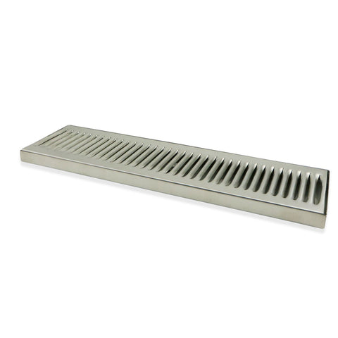 Stainless Steel Surface Mounted Drip Tray with Drain - 18" x 5" x 3/4"