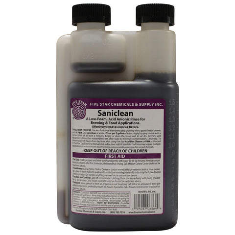 16 fl oz Saniclean Low-Foam, Acid Anionic Rinse