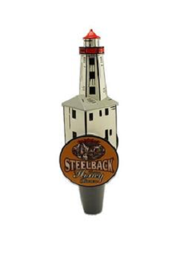 Honey Brown Steelback Lighthouse Tap Handle