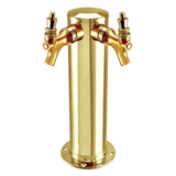 Micro Matic PVD Gold Coated Brass Beer Tower - Double Faucet