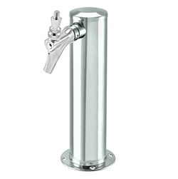 Micro Matic Stainless Steel Beer Tower - Single Faucet - Glycol Lines