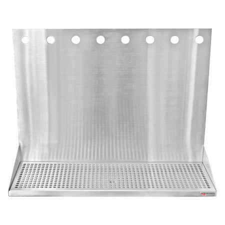 Micro Matic Stainless Steel Drip Tray – Wall Mounting w/ 8 Shank Holes & Drain – 24” x 8 1/2” x 3/4”