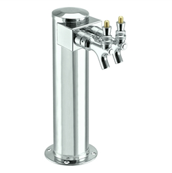 Micro Matic Stainless Steel Shotgun Beer Tower - Double Faucet [D4743SGPSS]