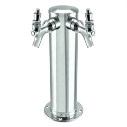 Micro Matic Stainless Steel Beer Tower - Double Faucet