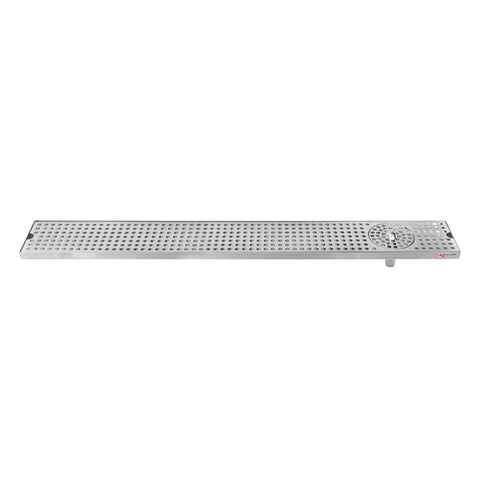 Micro Matic Stainless Steel Drip Tray – Countertop w/ Spray Glass Rinser & Drain – 36” x 5” x 3/4”