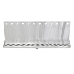 36” x 6 1/2” x 3/4” Micro Matic Stainless Steel Drip Tray – Wall Mounting w/ 12 Shank Holes & Drain