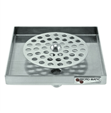 Micro Matic Stainless Steel Surface Mount Spray Glass Rinser With Drain Drip Tray - 6 3/8" X 6 3/8" X 3/4" - Interior