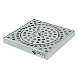 Micro Matic Stainless Steel Surface Mount Spray Glass Rinser With Drain Drip Tray - 6 3/8" X 6 3/8" X 3/4"