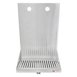 Wall Mounted Micro Matic Stainless Steel Drip Tray –  w/ 2 Shank Holes & Drain – 8” x 6 1/2” x 3/4”