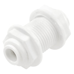 Monotight Food Grade Plastic (Push-In) Wall Bulkhead - 1/4" NPS X 1/4" (6.35mm)