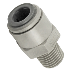 John Guest Food Grade Plastic (Push-In) Fitting - 1/4" Male NPT X 3/8" (9.5mm)