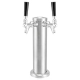Brushed Stainless Steel Beer Tower Duotight Kit - Double Faucet