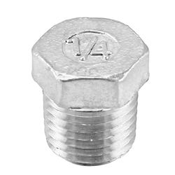 Stainless Steel Hex Plug - 1/4" Male NPT