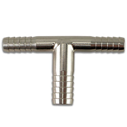 Stainless Steel Barbed Tee - 3/8" to Two 1/4" Barbs - Canadian Homebrewing Supplier - Free Shipping - Canuck Homebrew Supply