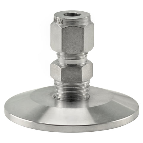 Stainless Steel Tri-Clover Compression Fitting - 1.5” TC to 1/4” Comp