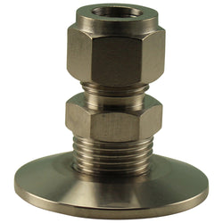 Stainless Steel Tri-Clover Compression Fitting - 1.5” TC to 1/2” Comp