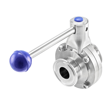 Stainless Steel 1" Tri-Clover Butterfly Valve - Pull Trigger