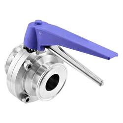 Stainless Steel Tri-Clover Squeeze Trigger Butterfly Valve - 1" TC