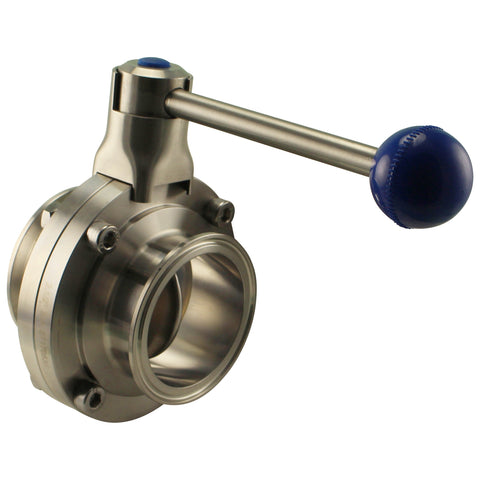 Stainless Steel Tri-Clover Pull Trigger Butterfly Valve - 2.5” TC