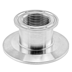 Stainless Steel Tri-Clover Concentric Threaded Cap Reducer - 2.5" TC X 1.5" TC (1" NPS)