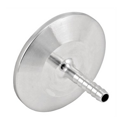Stainless Steel Tri-Clover Cap w/ 1/4” Barb – 2” TC